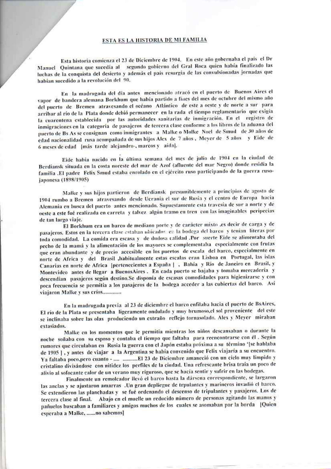 El documento de Rubén, octubre de 1996, página 1 de 3