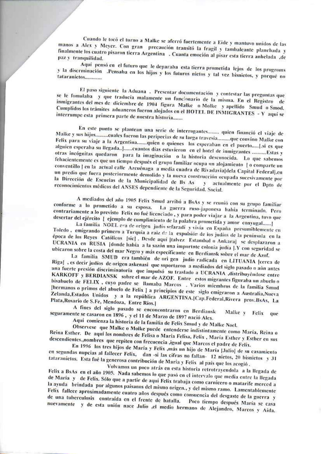 El documento de Rubén, octubre de 1996, página 2 de 3